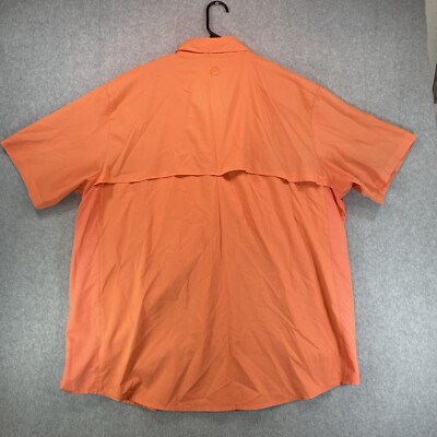 Chemise Homme Magellan Outdoors Fish Gear – Manches Courtes, Orange à Carreaux, Taille XL