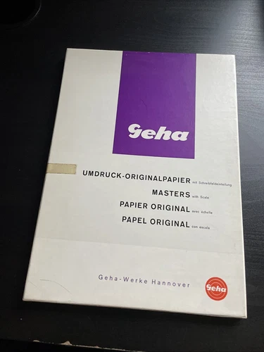 Karton von Geha  - Umdruck - Bürotechnik - Nostalgie Sammler ORIGINALPAPIER  471