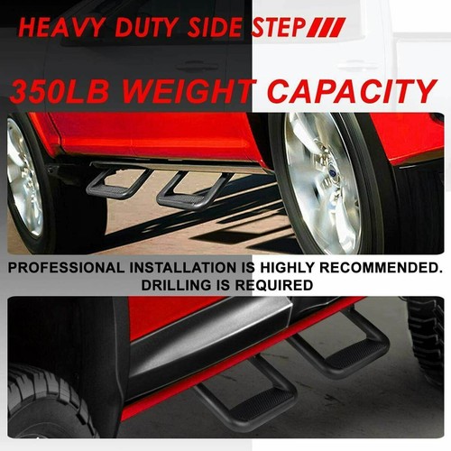 Fits for Ford Super Duty 2011-2021 Black Side Stair 2PC Small Running Board Step - Picture 9 of 9