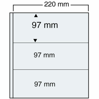 5 Banknotenhüllen A4 3 Fächer 220x97mm glasklar SAFE 465 Compact