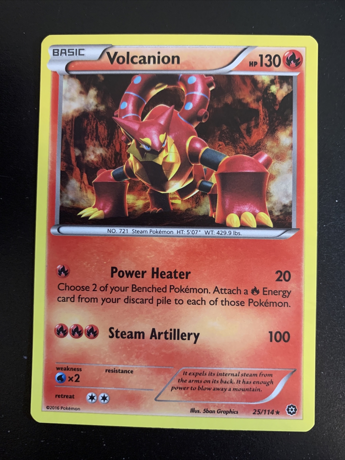 Pokemon Volcanion 25/114 Steam Siege Shattered Holo Rare Card 2016 Theme  Deck NM | eBay