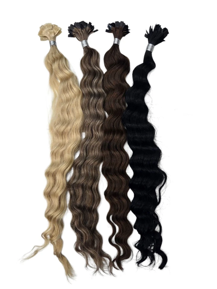 HAARTICK EXTENSIONS Bonding Extensions Echthaar stark gewellt Haarverlängerung 50-60 cm viele Farben