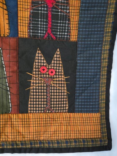 Handcrafted Alley Cat Tales Wall Hanging by Spring Industries Finished Farmhouse - Picture 4 of 9