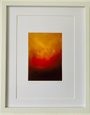 ''Sundown at Loe Beach'' Original Ölgemälde.17cm x 12cm, gerahmt. 