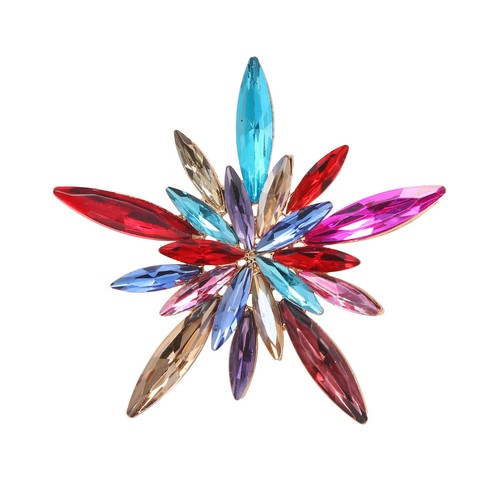 Brooch Pin Shining Rhinestones Gift Irregular Star Wedding Brooch Pin Multicolor