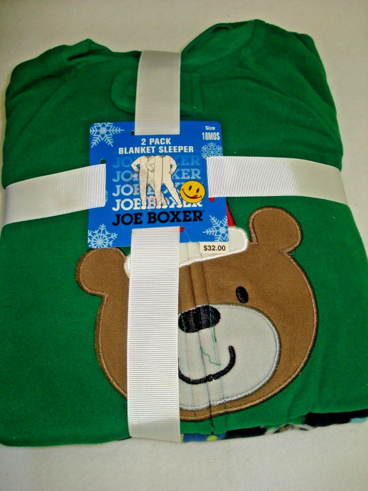 Boys Blanket Sleepers Pack of 2 Pajamas Size 18 Months Footed Bear