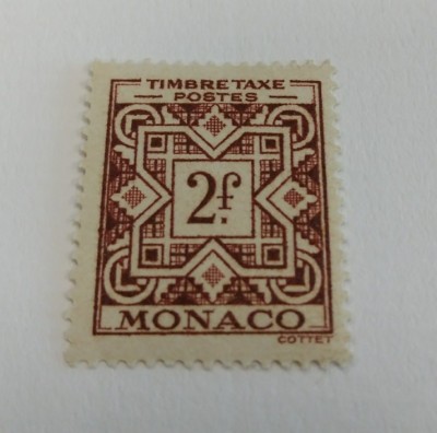 MONACO BRIEFMARKE STEUER 2 F - FÜRST VON MONACO POST