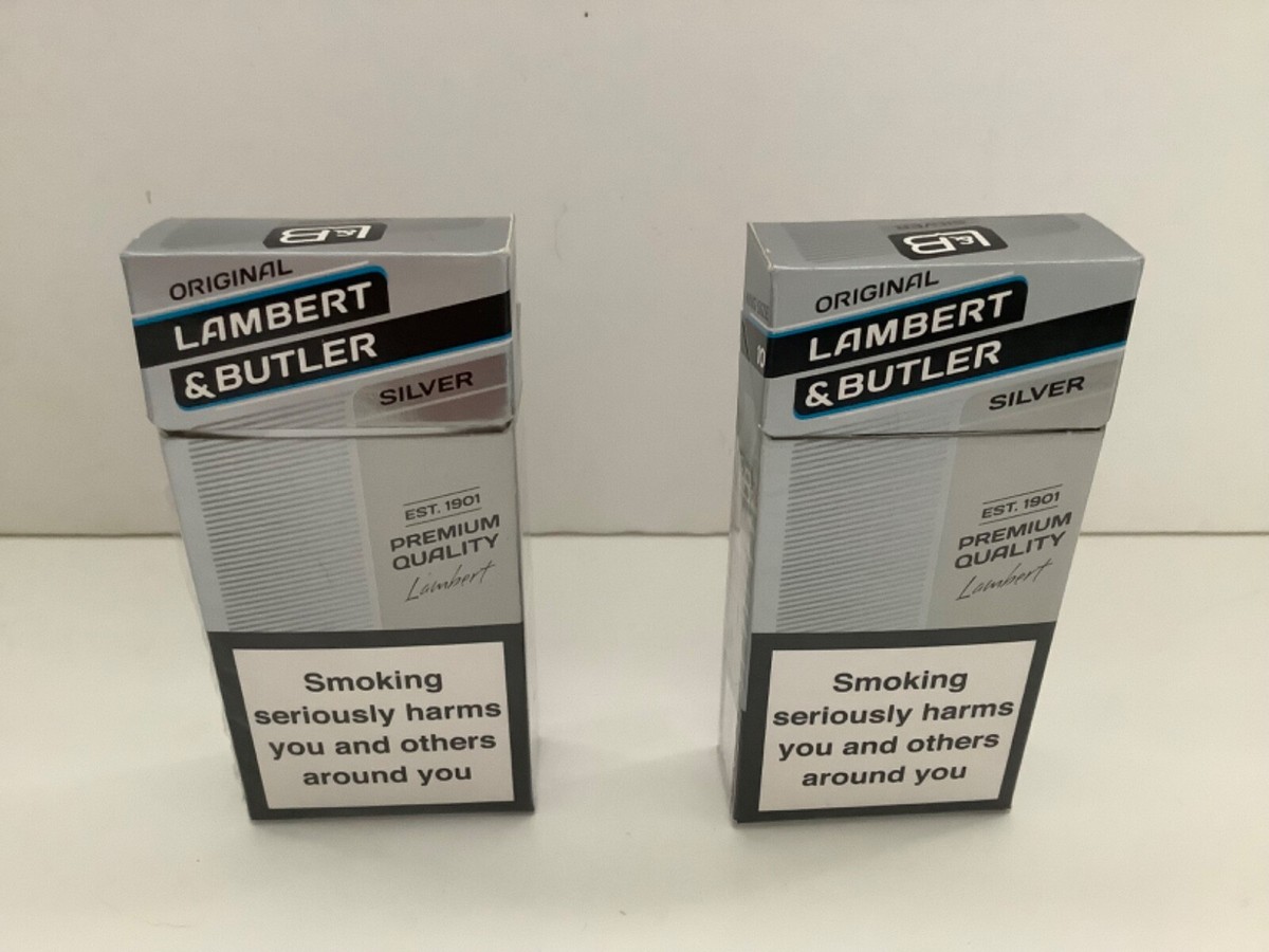 lambert and butler fake cigarettes Lambert & Butler Original Silver 10 Pack / 20 Pack Empty Cigarette Packets  Rare