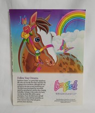Vintage Lisa Frank Rainbow Chaser Horse Print Paper Advertisement 1990's