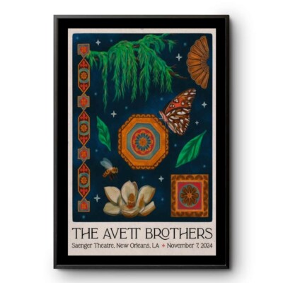 Poster The Avett Brothers Saenger Theatre New Orleans Nov 7, 2024 Tour Poster