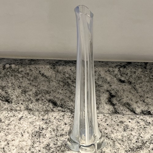 Vintage UCAGCO ART GLASS BLUE CLEAR RIBBED VASE TALL SKINNY~BEAUTIFUL! - Bild 8 von 24