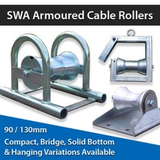 Armoured Cable Rollers Straight Line Heavy Duty SWA Cable Rollers 90mm or 130mm