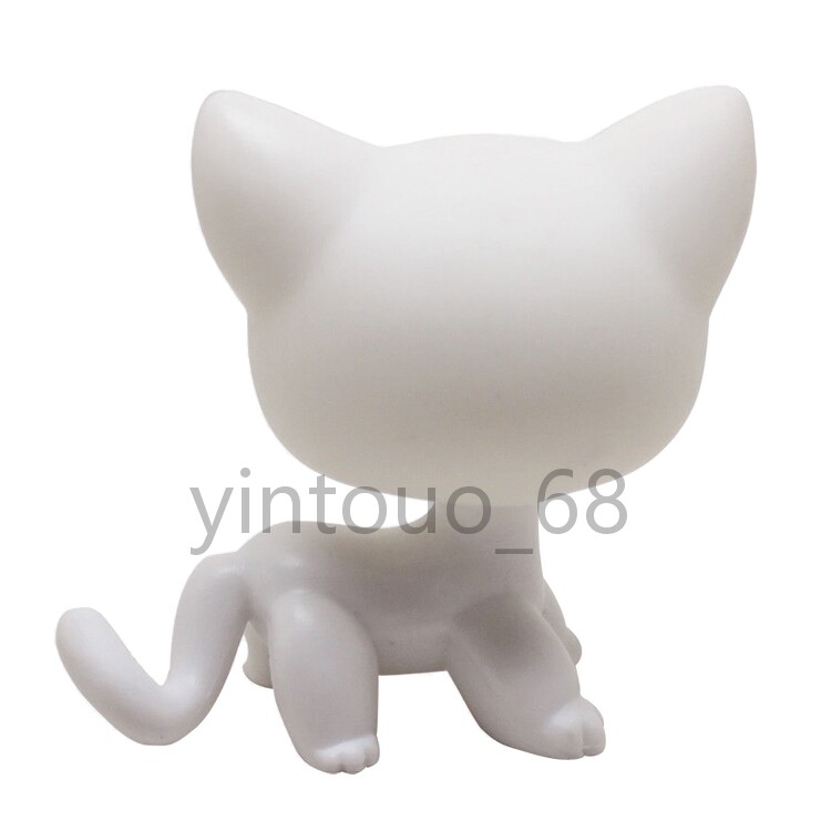 LPS #64 Rare Pet Pink White Short Hair Cat Kitty Blue Eyes