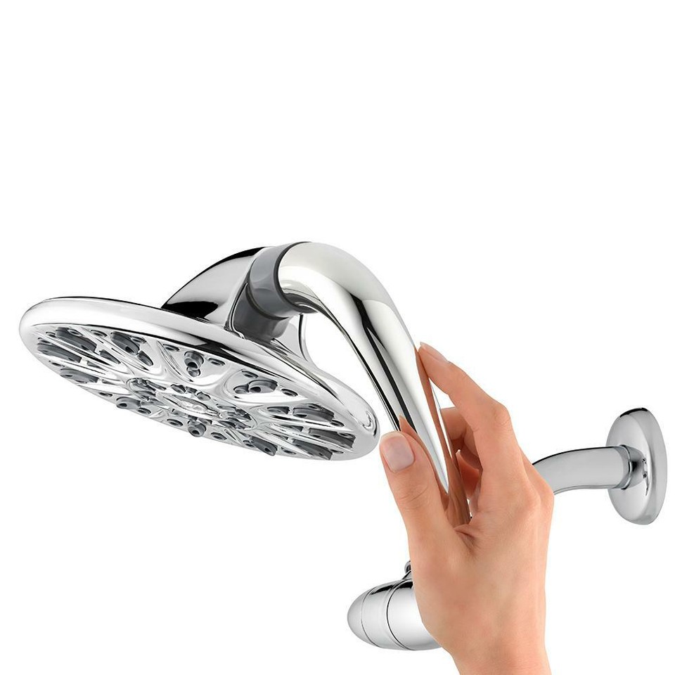 Waterpik Shower Head 7 Inch Large Wall Mount Single Round Modern Chrome