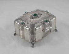 *RAR* Pr&auml;chtige Pralinen-/ Zuckerdose in 800er Silber Handarbeit mit Steinbesatz