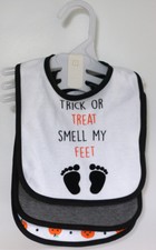NEW Modern Baby 3 Pk Baby Bibs "Trick or Treat Smell My Feet" Pumpkins Halloween