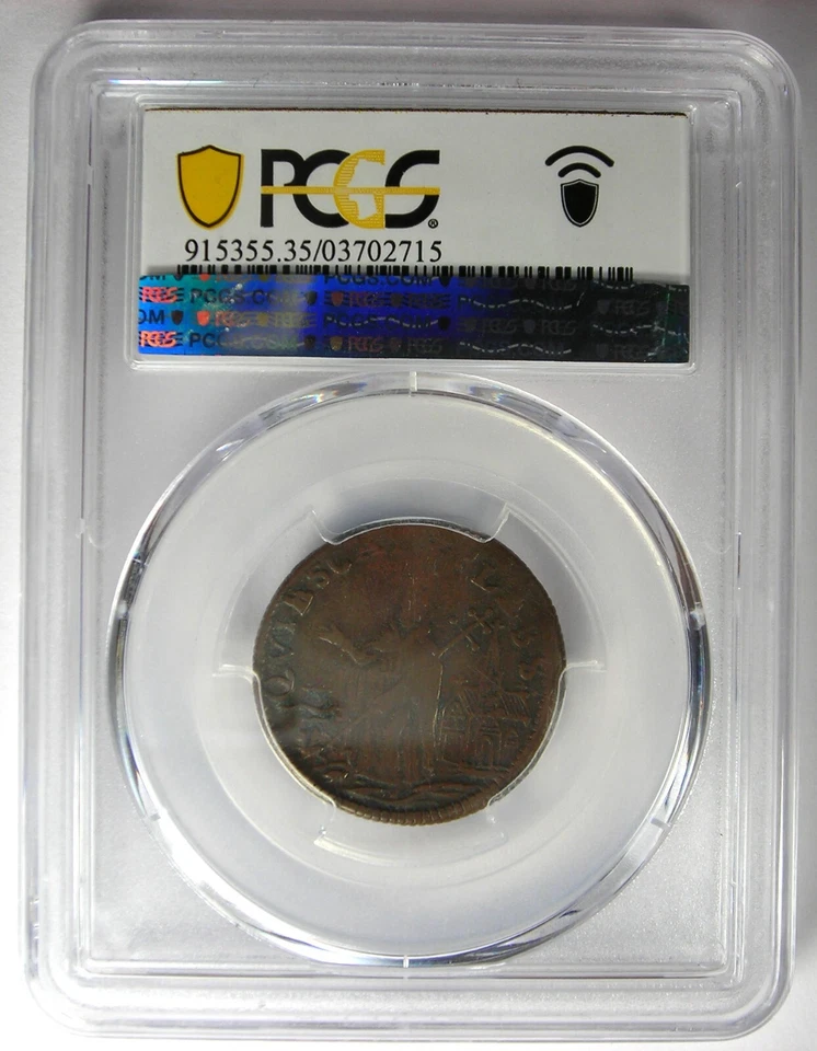 1670 New Jersey St Patrick Farthing Colonial Coin 1/4P - PCGS VF35 - $2000 Value - Image 3 of 4