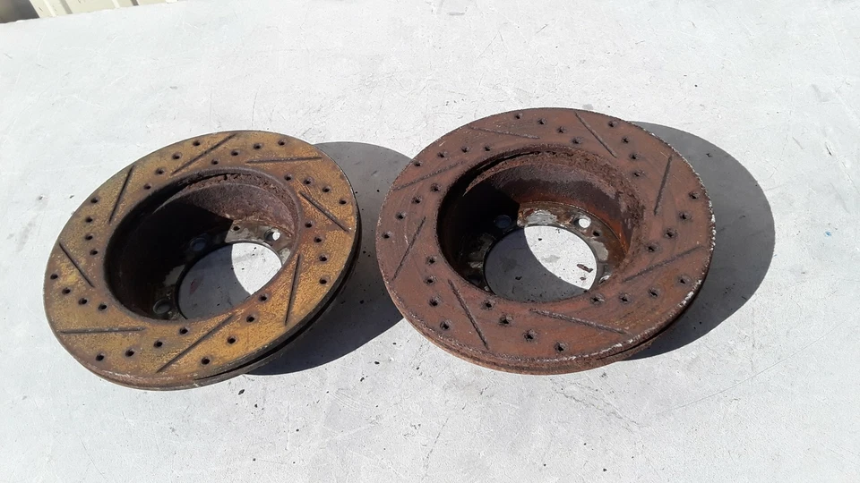 1986-1989 PORSCHE 944 FRONT LEFT & RIGHT SIDE BRAKE ROTOR VENTED DISC SET OEM - Image 4 of 4