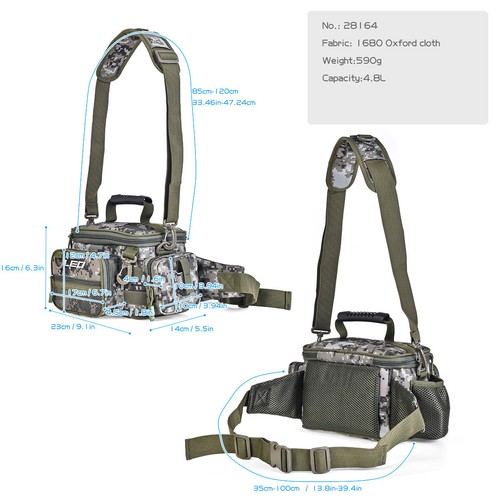 Fishing Waist Tackle Bag Fishing Sling Shoulder Bag Case Fishing Lures Hand Bag - Picture 6 of 11