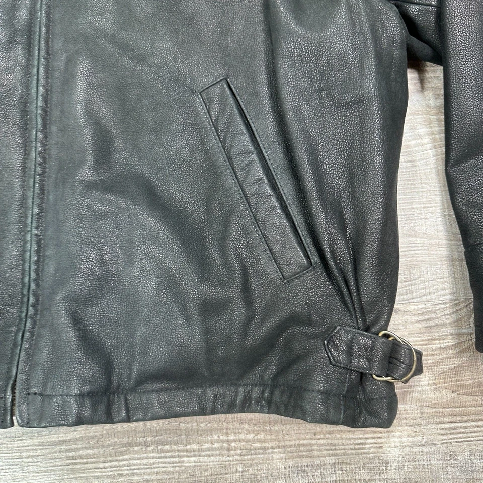 Chaqueta de cuero negra forrada de lana GANT Napa Memphis para hombre talla XL Foto 3 de 4