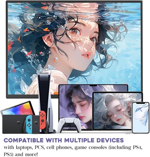 18.5" 1920x1080 Portable Monitor USB C HDMI HDR Travel Screen LCD Display 100Hz - Picture 2 of 6