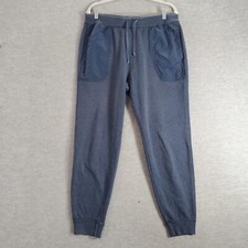 Abercrombie  Fitch Men Activewear Pants Large Blue Jogger Fleece Drawstring