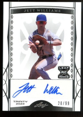 2022 Leaf Trinity Baseball Autograph Card - BA-JW2 Jett Williams XRC #20/99