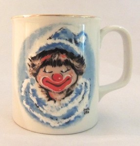 Annette-Little-Coffee-Mug-Cup-1979-Little-Blue-Clown-Design-Enesco-Vintage
