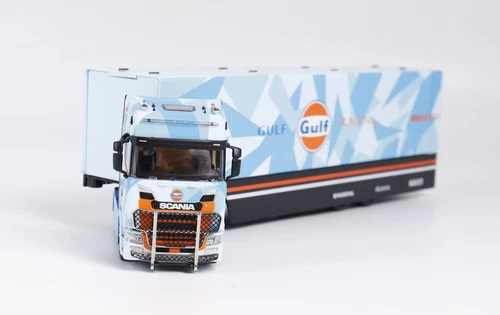 1:64 Scania S730 Blue Enclosed Double Deck Truck Model Diecast Metal Car - Picture 7 of 15