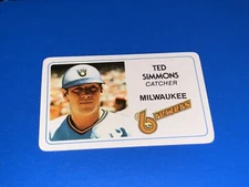 1981 Perma Graphics Ted Simmons Credit Card Baseball Card #23 Milwaukee Brewers