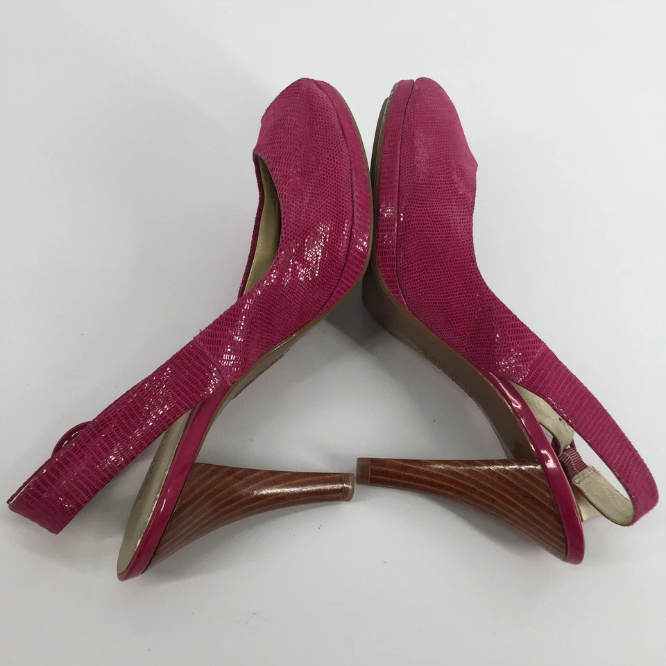 Kenneth Cole Reaction Hope Floats Peep Toe Tacones Altos 8.5 Cuero Rosa Foto 4 de 4