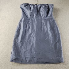 J Crew Women's Dress Size 12 Blue Strapless Pencil Mini Back Zip Short Back Slit