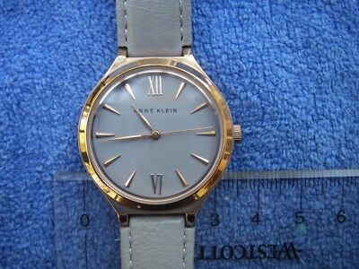 Fine Womens ANNE KLEIN AK/1846 Quartz Watch-33mm-Gray & Gold-Runs Well