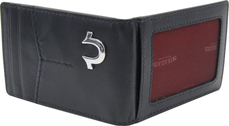 Cartera de cuero delgada True Religion negra - RFID magnética doble bolsillo frontal nueva con etiquetas Foto 4 de 4