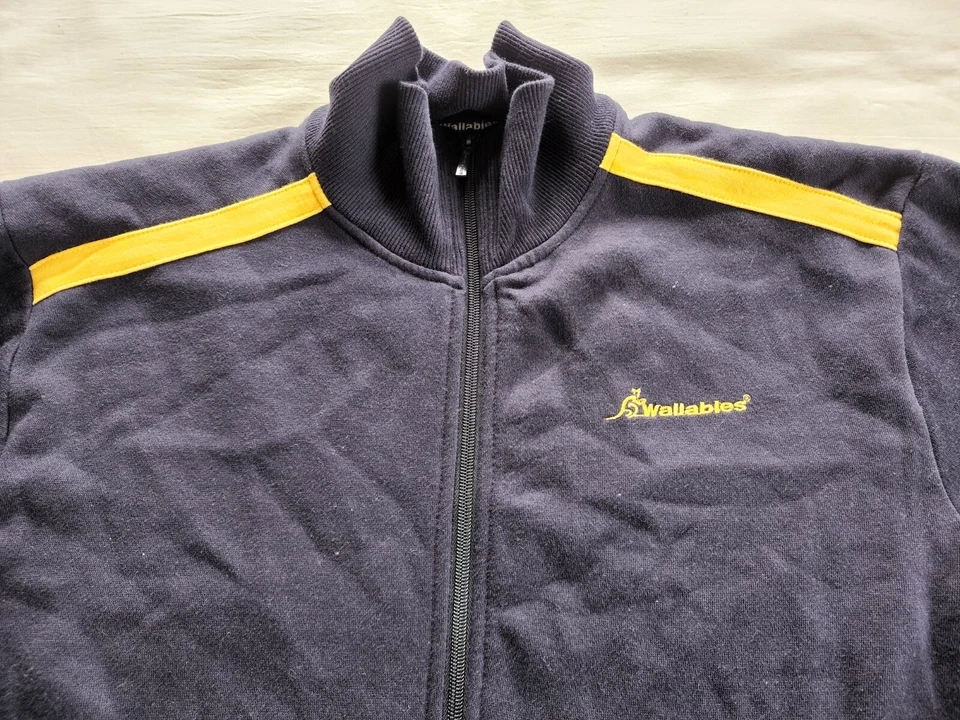 Wallabies Rugby Australia Mens Navy Blue Zip Fleece Top Jumper Size M New - image 2 of 4