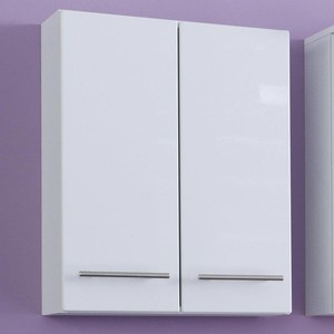 Wall Mounted Cabinet 50 X 64cm White Modern High Gloss Bathroom