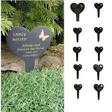 Grave Memorial Heart Stake Spike Ornament Crem Graveside Plastic Loving Memory