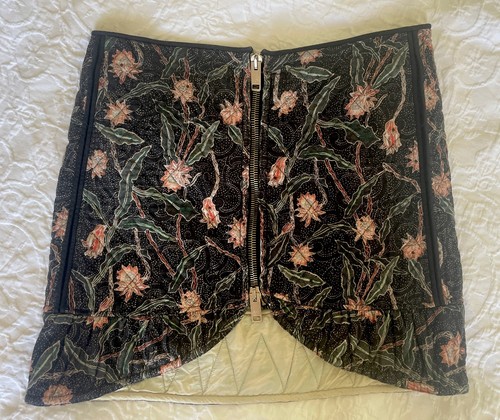 Isabel Marant Quilted Floral Mini Skirt With Front Zip Detail - Size 42 - Picture 5 of 11
