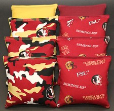 Cornhole Bean Bags w FLORIDA STATE University SEMINOLES FSU Fabric ACA Toss Game