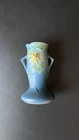 Vintage Roseville Art Pottery Vase Blue Floral 136-6 Ceramic Matte Finish