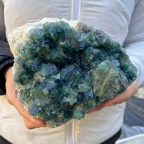 6.4LB Natural super beautiful green fluorite crystal ore standard sample Healing - Picture 5 of 10