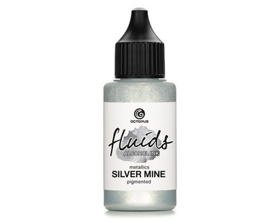 30ml Fluids  Alcohol Ink SILVER MINE, Alkoholtinte f Fluid Art und Resin, silber