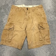 Abercrombie Fitch Cargo Shorts Mens 32 Heavy Tan Button Fly Grunge Y2K