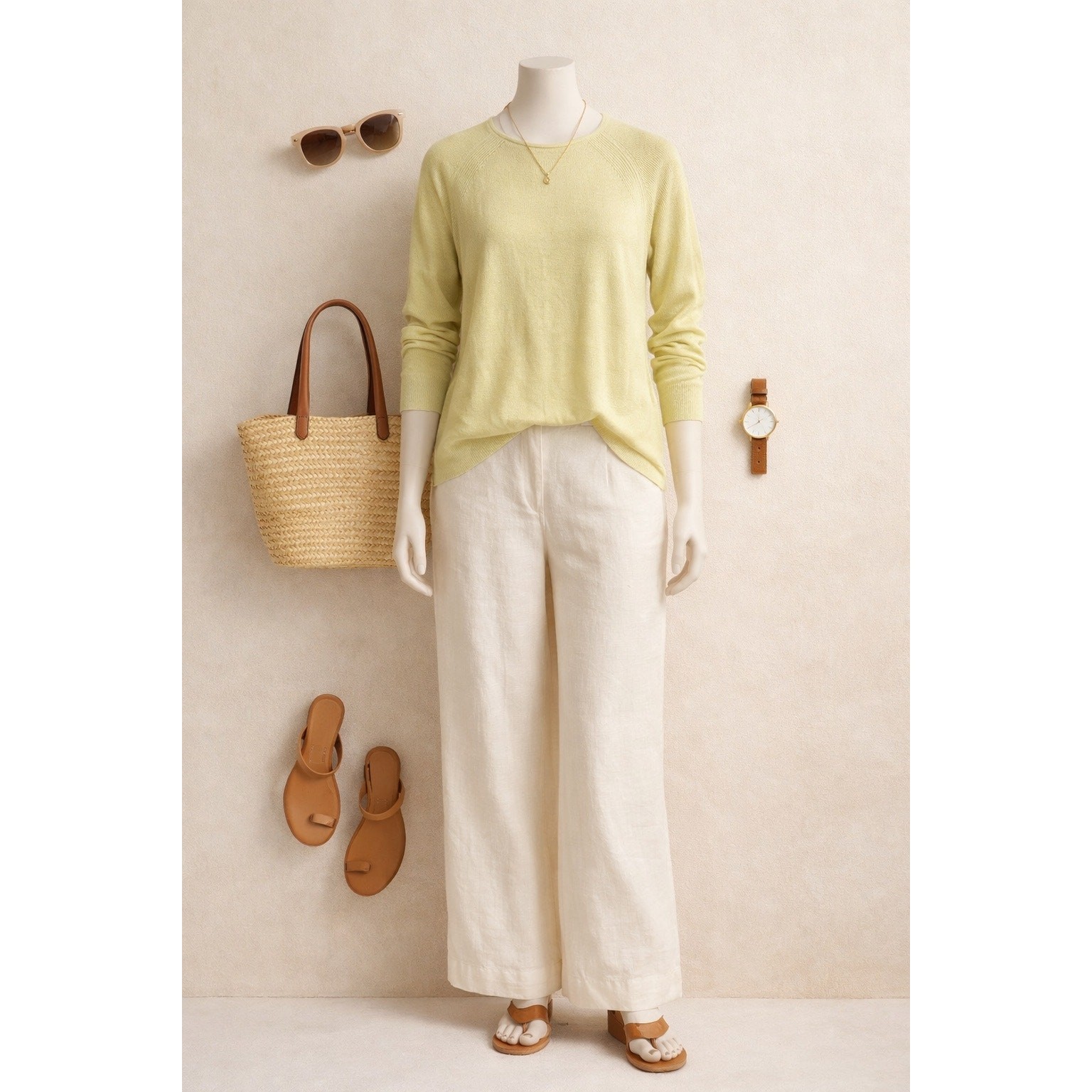 Eileen Fisher Organic Linen Cotton Knit Top S Minimalist Capsule Natural