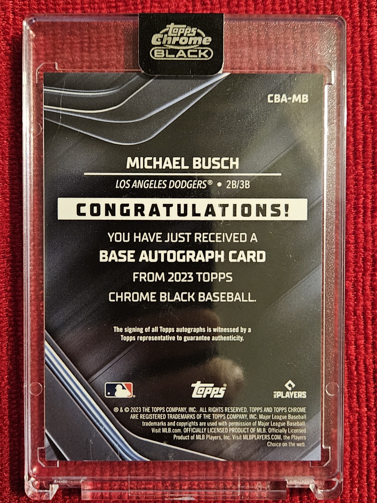 Michael Busch 2023 Topps Chrome Black Auto Gold RC #32/50 Dodgers/Cubs
