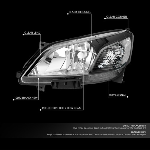 For 2013-2021 Nissan NV200 Pair Headlight Headlamps Black Housing Clear Corner - Picture 2 of 8