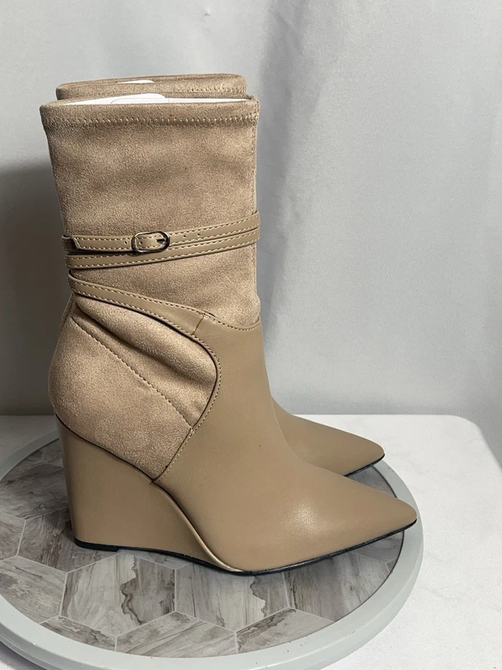 GUESS Acora Botines de Cuña Ligeros Naturales 6M Punta Elástica Pull-On Foto 2 de 4