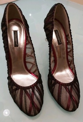 D&G Dolce & Gabbana Pumps Multicolor, Mesh Rotmetallic Schwarz Gr. 41