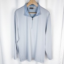 KJUS Ashton Midlayer 1/2 Zip Shirt Men  s 2XL Blue Golf Pullover Panama Logo EUC