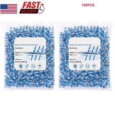 100pcs Waterproof Solder Seal Heat Shrink Wire Connectors Blue Terminals set kit